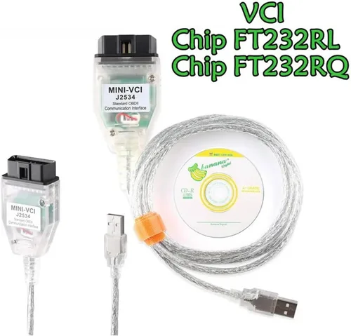 Vista 2 de Cable de diagnóstico del coche FTDI Chip TIS Techstream MINI-VCI OBD2 de diagnóstico automático compatible con Toyota V18.00.008 Vci compatible