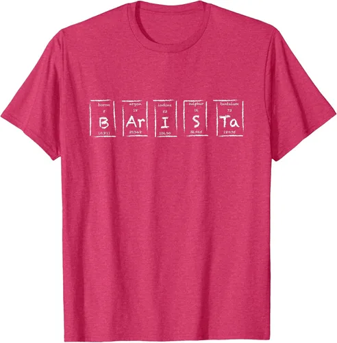 Vista 10 de Barista Espresso Latte Cappuccino Coffee Periodic Table T-Shirt Asphalt Grey