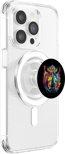 Vista 3 de PopSockets MagSafe PopGrip de Rhino para un amante del rinoceronte y fanáticos de rinoceronte para iPhone