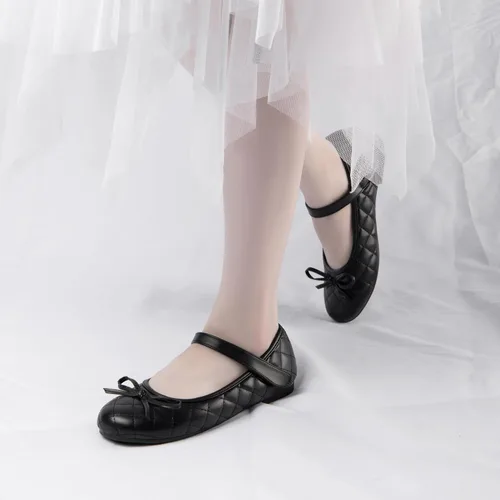 Vista 5 de Zapatos planos para niñas elegantes zapatos de vestir Mary Jane de cuero sintético para niños grandes y pequeños, perfectos para fiestas, bodas