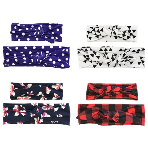Vista 8 de Wrapables® Mommy and Me - Diadema bohemia, color rojo, blanco y azul