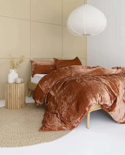 Vista 27 de Funda de edredón de terciopelo sólido ultra-luxe, ropa de cama boho UO, funda de colcha Donna, juego de edredón de 3 piezas, juego de cama de Aqua