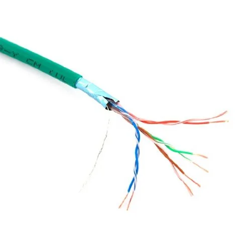 Vista 2 de 4 pares de cables trenzados, CAT5e RS-485 blindado, cable de PVC trenzado (FTP), 50 pies