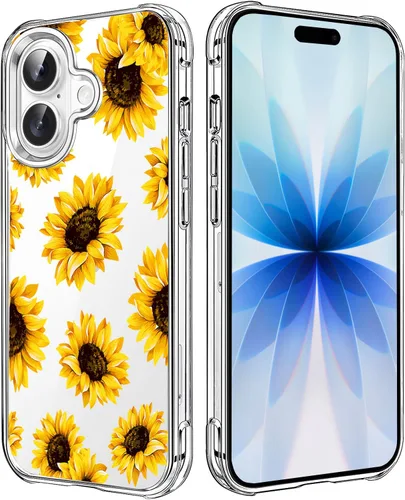 Vista 109 de Funda transparente de girasol compatible con iPhone SE 2022 SE 2020 7 8, funda trasera floral para niñas y mujeres, funda protectora transparente