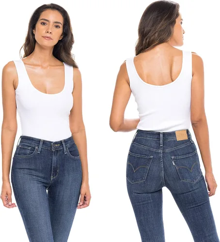 Vista 5 de Sexy Basics Paquete de 6 camisetas sin mangas - Body Suit Onsies elásticos de algodón