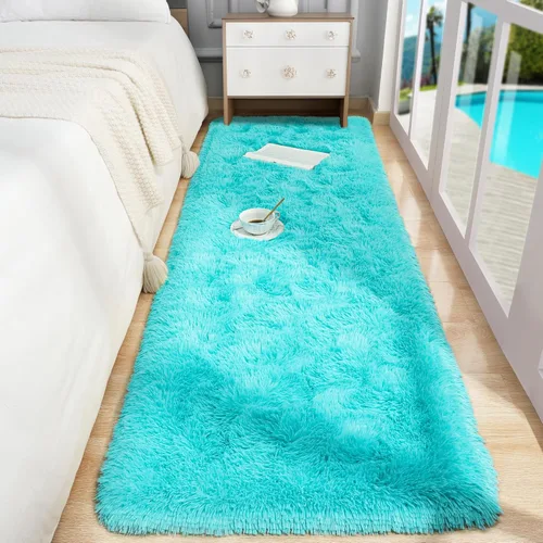 Vista 33 de Foxmas Alfombras de Área Suaves y Esponjosas para Dormitorio, Habitación de los Niños, Alfombra de Guardería de Felpa Peluda, Alfombras Peludas