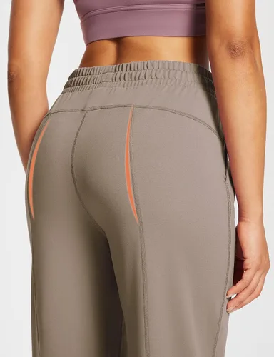 Vista 4 de BALEAF Pantalones deportivos de pierna recta de 28 a 30 pulgadas para mujer, pantalones deportivos de pierna ancha, bolsillos elásticos y suaves