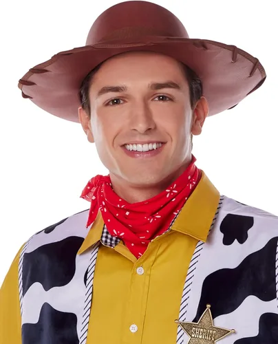 Vista 3 de Spirit Halloween Toy Story - Kit de disfraz de Woody para adultos, con licencia oficial, Disney, disfraz de Sheriff Woody