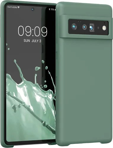 Vista 30 de kwmobile Funda Compatible con Google Pixel 6 Pro - Funda de teléfono de silicona TPU con acabado suave - Azul Arrecife