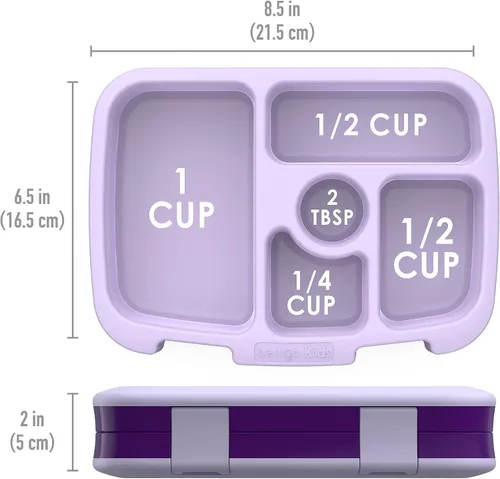 Vista 3 de Bentgo® Kids Prints - Lonchera infantil de 5 compartimentos estilo Bento, con utensilios de plástico reutilizables (unicornio)