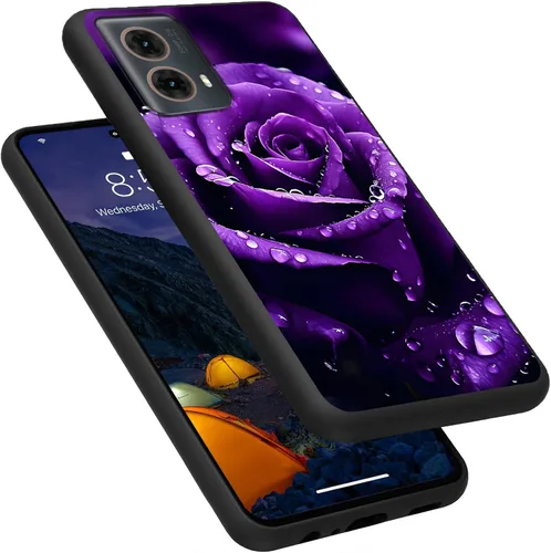 Vista 120 de Funda para Motorola Moto G Play 4G 2024, delgada y ligera, de silicona de TPU suave, color negro, ultrafina, para Motorola Moto G Play 4G 2024, Art
