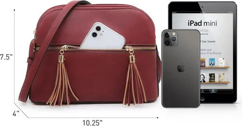 Vista 4 de Dasein - Bolso de hombro para mujer con cremallera y múltiples bolsillos