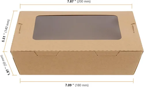 Vista 2 de SEUNMUK 30 cajas de comida marrón kraft de 40 onzas, contenedores desechables de papel kraft para llevar, recipientes de comida para llevar