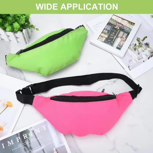 Vista 6 de FRIUSATE Riñonera de neón de los años 80 y 90, bolsa de cintura ligera ajustable para viajes, correr, ciclismo, entrenamiento, fiesta rave