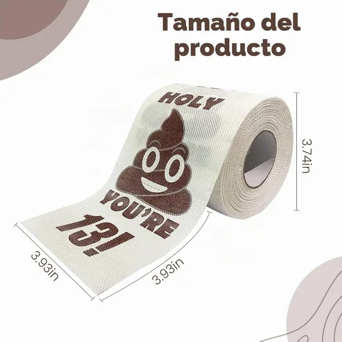 Vista 3 de Decoraciones de cumpleaños número 13 para niños y niñas, papel de toliet