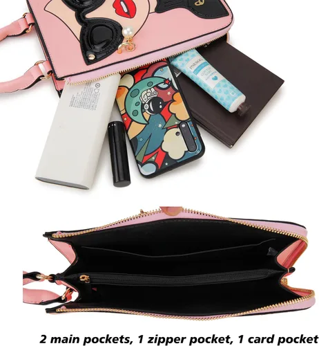 Vista 9 de Bolsos de hombro para mujer, de piel sintética, con asa superior, bolso de mano para mujer