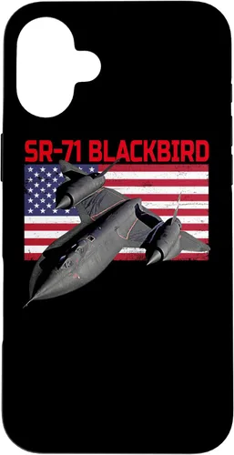 Vista 23 de SR-71 Blackbird in Action and Patriotic American Flag. Case for iPhone 17