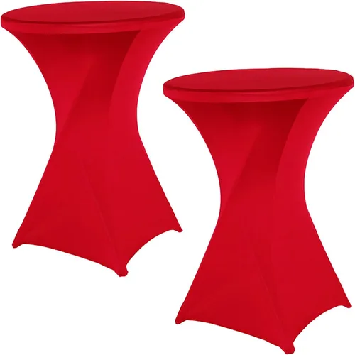 Vista 10 de Jeloris Paquete de 2 manteles redondos de elastano elástico de elastano de 32 x 43 pulgadas, color negro, para bodas, banquetes, eventos, fiestas