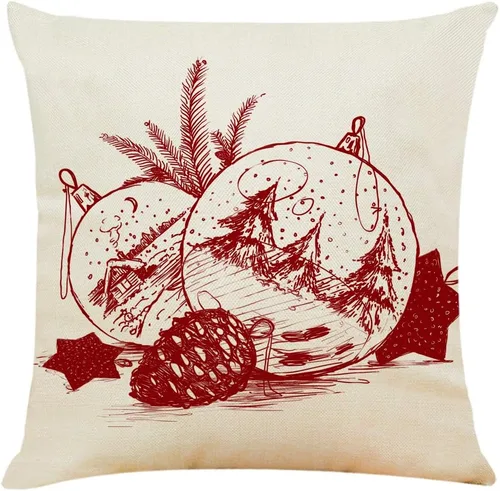 Vista 4 de Ogrmar 4 fundas de almohada de 18 x 18 pulgadas, fundas de almohada decorativas de Navidad, fundas de almohada de lino y algodón para sofá, cama