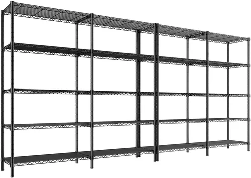 Vista 11 de REIBII Estantería de metal de 5 niveles de 1450 libras, estantería de alambre de almacenamiento de 58.1 pulgadas de ancho, estantes de despensa