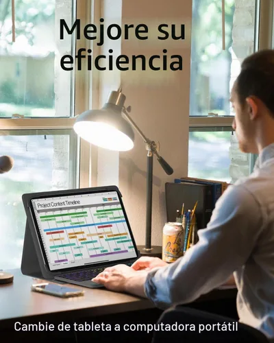 Vista 8 de Teclado Universal para Tableta con Funda de Touchpad para Tabletas de 9", 9.7", 10.1", 10.2", 10.5", 10.9", 11", Teclado Inalámbrico