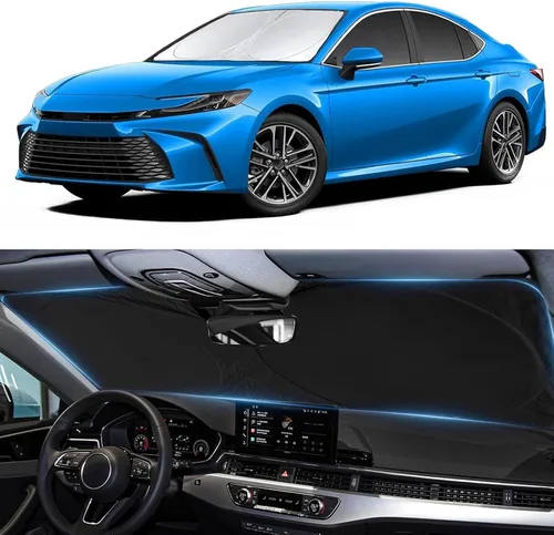 Vista 54 de Parasol para parabrisas de ajuste personalizado, cubierta para ventana delantera, visera plegable 210T, protector que bloquea los rayos ultravioleta