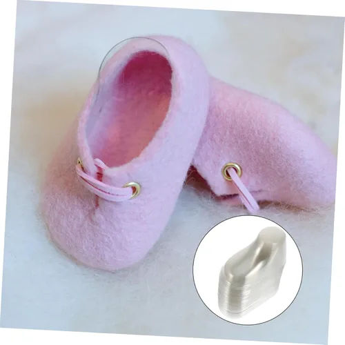 Vista 3 de Holibanna 40 piezas de zapatos transparentes para zapatos, zapatos para bebés pequeños, botines transparentes para zapatos, soporte transparente