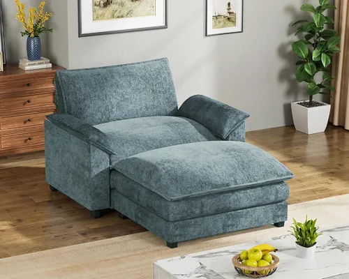 Vista 16 de Homall Sofá Seccional Modular de 80", Sofá Biplaza con Cojín de Doble Capa, Combinación DIY de Chenille Profundo Sofá Nube de 2 Asientos para Sala