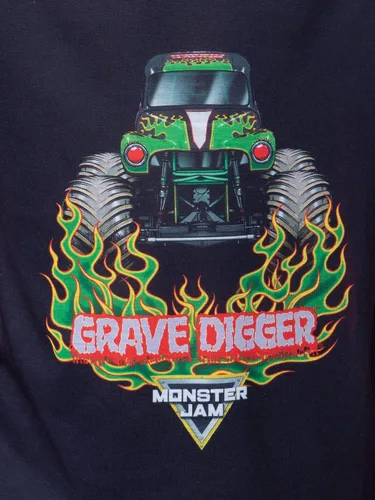 Vista 4 de INTIMO Monster Jam Grave Digger - Pijama raglán para niño, camisa y pantalones
