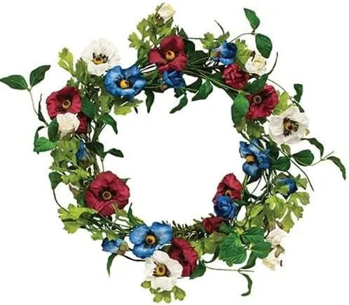 Vista 5 de First of a kind Corona de primavera y eucalipto rosa, rubor y blanco (20 pulgadas) – Corona de primavera artificial al aire libre para puerta