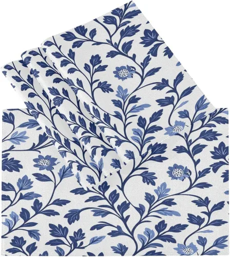 Vista 3 de Custom Europen Vine Scroll Pattern Blue Easter Place Mats Interior rústico lavable redondo manteles individuales 6 piezas 12 x 18 manteles redondos