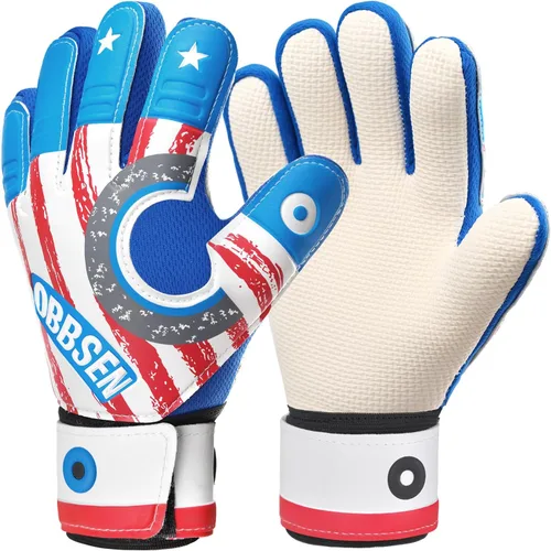 Vista 10 de Guantes de portero de fútbol para niños, jóvenes y adultos, guantes de portero de fútbol de agarre fuerte con protección para los dedos
