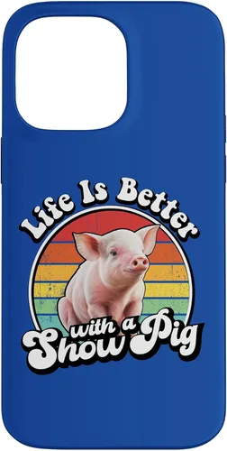 Vista 21 de Mens Womens Retro Vintage Life is Better Cute Show Pig Lover Case for iPhone 17