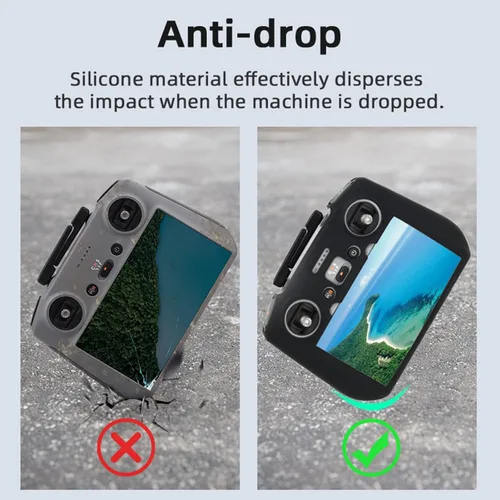 Vista 3 de Funda protectora de silicona para controlador+películas protectoras de pantalla HD para DJI Mini 4 Pro/DJI Air 3/DJI Neo Drone RC 2 Accesorios