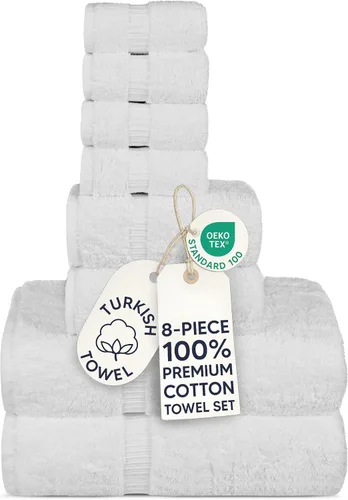 Vista 18 de Chakir Turkish Linens - Toallas turcas de 100% algodón, suaves y absorbentes (juego de 3 toallas personalizables, color aguamarina)