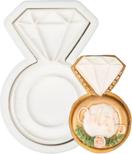 Vista 10 de Juego de 11 cortadores de galletas de amor con sello 3D de ácido poliláctico (PLA) para cocina, pastel, vestido de boda, formas de anillo de amor