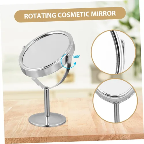 Vista 8 de Espejo de maquillaje de doble cara, luces de aumento, pequeño espejo de escritorio para tocador de mesa y baño