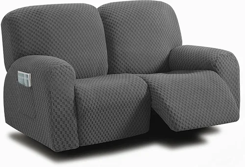 Vista 33 de ULTICOR Fundas de sofá reclinable de 8 piezas, fundas elásticas de jacquard para sofá reclinable de 3 cojines, fundas deslizables gruesas, suaves