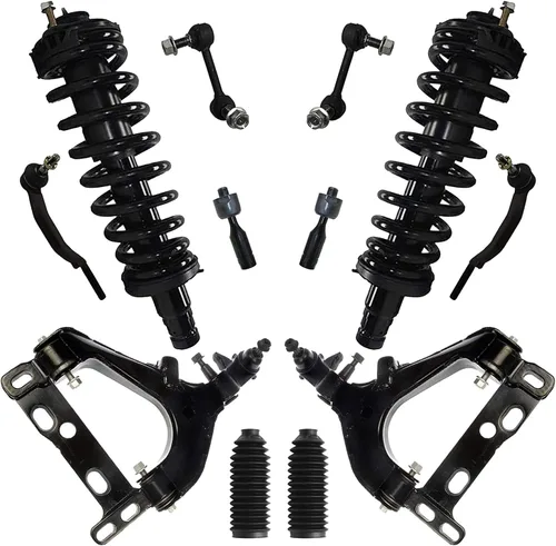Vista 9 de Detroit Axle – 12 brazos de control superiores e inferiores delanteros con rótulas, barras de unión exteriores e interiores con topes, barras