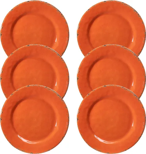 Vista 12 de Plato de Postre de Melamina, Platos Pequeños para Cena de 6 Pulgadas, Juego de 8, Platos Vintage para Aperitivos Platos para Servir, Platos Pequeños