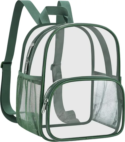 Vista 32 de USPECLARE Minimochila Transparente Aprobada para Estadio para Niños Pequeños y Niñas, Concierto, Festival, Eventos Deportivos, Aguamarina, Mediana