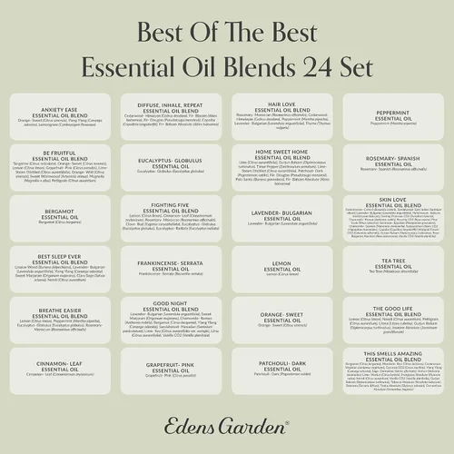 Vista 9 de Edens Garden Aceites esenciales y mezclas Lo mejor de lo mejor juego de 24 – Aceite de aromaterapia 100% puro de grado terapéutico para difusor