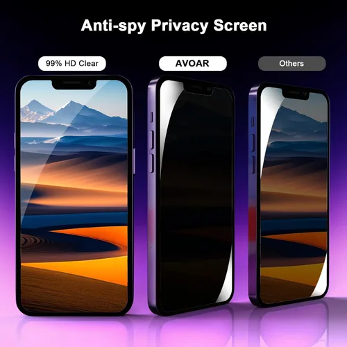 Vista 2 de Paquete de 2 protectores de pantalla de privacidad para iPhone 11/iPhone XR, pantalla de privacidad iPhone 11 de 6.1 pulgadas, película de vidrio