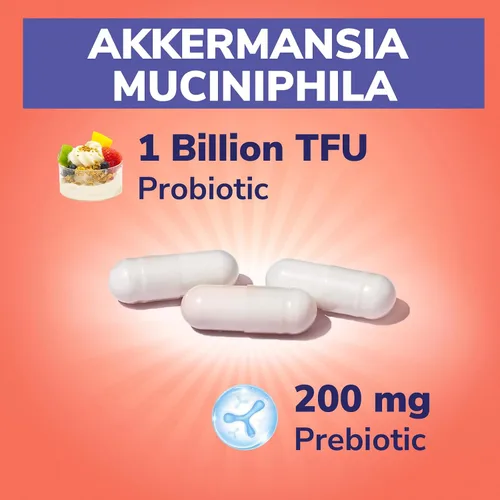 Vista 2 de Vitalibre Akkermansia Muciniphila Probiotic 1 mil millones de TFU con inulina prebiótica natural, aumenta naturalmente GLP-1, digestión saludable