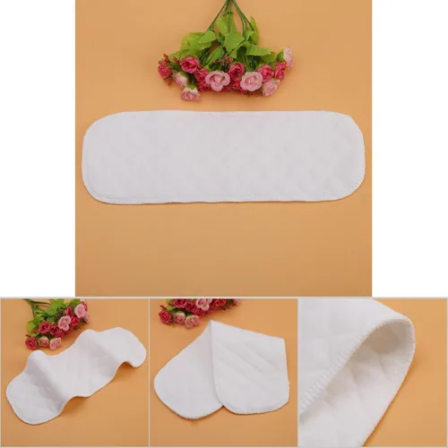 Vista 2 de Insertos de pañales de tela, 10 unidades de algodón suave y transpirable, forro de tela moderno, doble absorción de agua, reutilizable, se adapta a