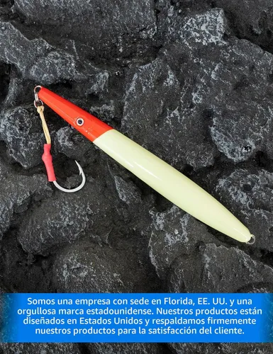 Vista 5 de BLUEWING Señuelos de pesca para agua salada de paso lento, plantillas verticales de 2.82 oz-35.27 oz cebo de hundimiento de peces con gancho de Big