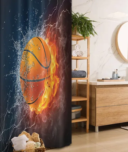 Vista 40 de Ambesonne Cortina de ducha de gaviotas, cielo nublado y gaviota voladora, imagen de meteorología de paisaje nublado, juego de decoración de baño