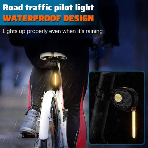 Vista 7 de Luz trasera LED para bicicleta, luz de ciclismo de meteoritos - Múltiples modos, recargable por USB, impermeable, adecuada para la mayoría de postes
