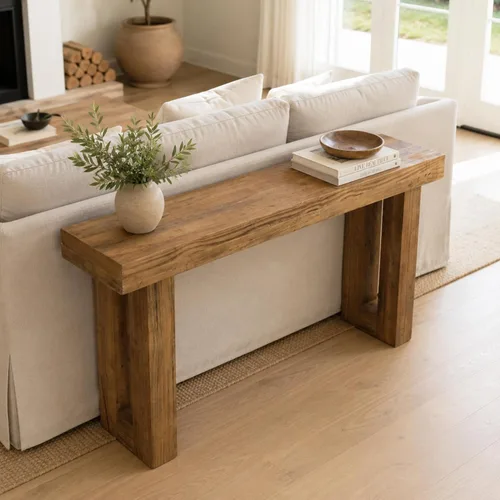 Vista 5 de HOKYHOKY Reclaimed Solid Wood Console Table, 59" Long Entryway Table