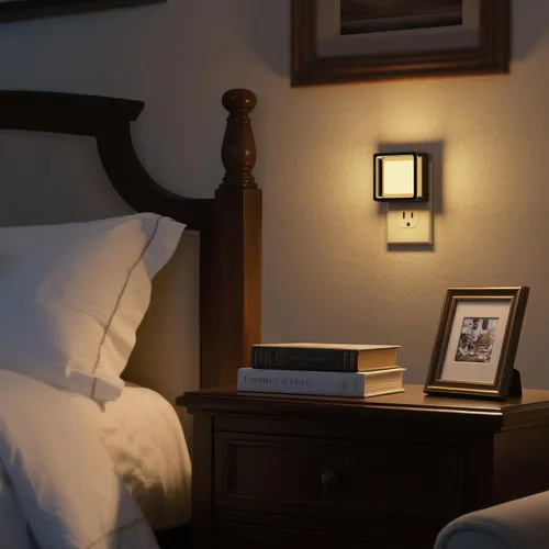 Vista 5 de DORESshop Luz nocturna LED, luces nocturnas enchufables a la pared (paquete de 2) con sensor de atardecer a amanecer, luces nocturnas regulables
